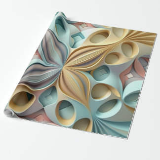 Cadeau Papier d'emballage motif Pastel 3D