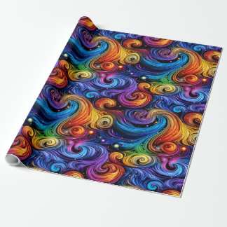 Cadeau Papier d'emballage motif tourbillon coloré