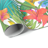 Cadeau Papier d'emballage motif tropical (Coin rond)