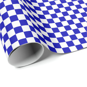 Cadeau Papier d'emballage moyen de contrôles de bleu