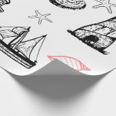 Cadeau Papier d'emballage nautique, thème d'été (Coin)