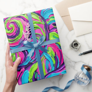 Cadeau Papier d'emballage néon spirale de coquillages abs