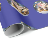 Cadeau Papier d'emballage Noël colibri (Coin rond)