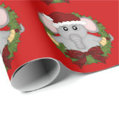 Cadeau Papier d'emballage Noël Elephant (Coin rond)