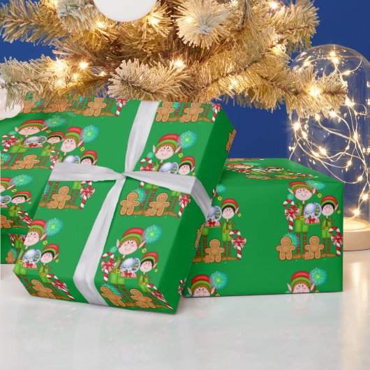 Cadeau Papier d'emballage Noël Elf Holiday (Vacances)