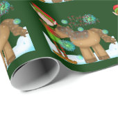 Cadeau Papier d'emballage Noël Elf Holiday (Coin rond)