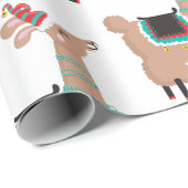 Cadeau Papier d'emballage Noël Llama (Coin rond)