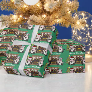 Cadeau Papier d'emballage Noël Vache