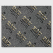 Cadeau Papier d'emballage noir brillant (Plat)