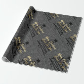 Cadeau Papier d'emballage noir brillant (Déroulé)