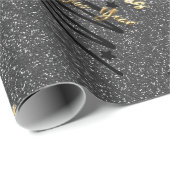 Cadeau Papier d'emballage noir brillant (Coin rond)