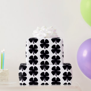 Cadeau Papier d'emballage noir brillant Clover