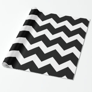 Cadeau Papier d'emballage noir chaud de Chevron
