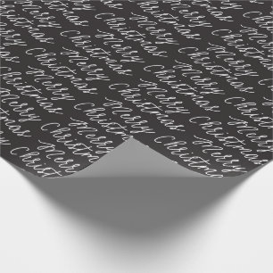 CADEAU PAPIER D'EMBALLAGE NOIR DE JOYEUX NOËL DE