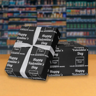 Cadeau Papier d'emballage noir de la Saint-Valentin pour 