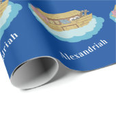 Cadeau Papier d'emballage noir de Noah (Coin rond)