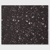 Cadeau papier d'emballage noir de nuit étoiles (Plat)