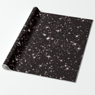 Cadeau papier d'emballage noir de nuit étoiles