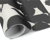 Cadeau papier d'emballage noir et blanc (Coin rond)