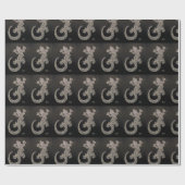 Cadeau Papier d'emballage noir et blanc de Gecko (Plat)