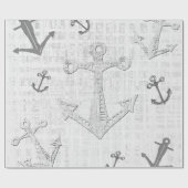 Cadeau Papier d'emballage noir et blanc de la page de déc (Plat)