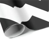 Cadeau Papier d'emballage noir et blanc extra-grand froma (Coin rond)