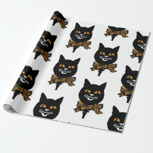 Cadeau Papier d'emballage NOIR HALLOWEEN de CAT de l'ART
