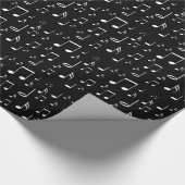 Cadeau papier d'emballage notes de musique noir et blanc (Coin)