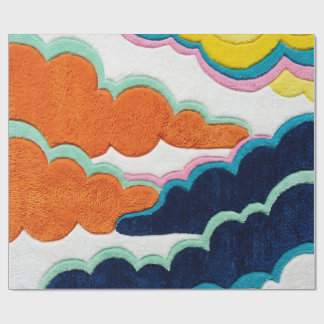 Cadeau Papier d'emballage nuage menthe lagune citron abst