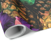 Cadeau Papier d'emballage numérique avec accent d'ananas (Coin rond)