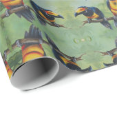 Cadeau Papier d'emballage - Oiseaux tropicaux 02 (Coin rond)