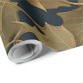 Cadeau papier d'emballage or de noël (Coin rond)