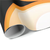 Cadeau Papier d'emballage orange de point d'interrogation (Coin rond)