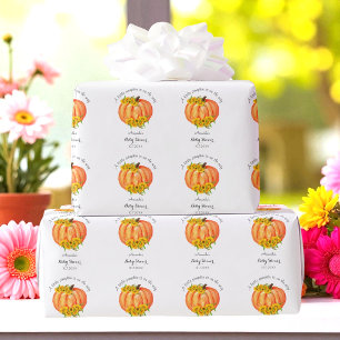Cadeau Papier d'emballage orange et blanc pour Baby Showe