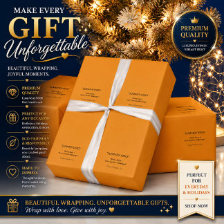 Cadeau Papier d'emballage orange personnalisé