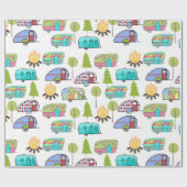 Cadeau Papier d'emballage orienté campant (Plat)