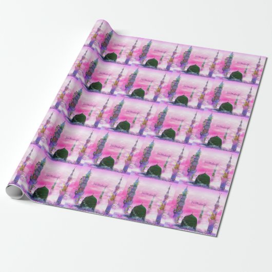 Cadeau Papier d'emballage orienté de conte de fées d'Eid (Déroulé)