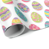 Cadeau Papier d'emballage orienté d'oeuf de pâques (Coin rond)