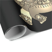 Cadeau papier d'emballage ornemental d'éléphant (Coin rond)