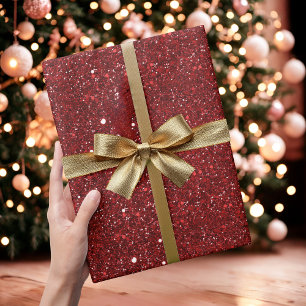 Cadeau Papier d'emballage Paillettes Rouge