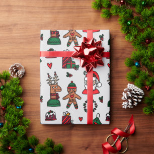 Cadeau Papier d'emballage pain d'épice de Père Noël
