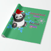Cadeau Papier d'emballage panda de Noël. (Déroulé)