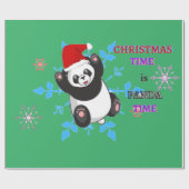 Cadeau Papier d'emballage panda de Noël. (Plat)