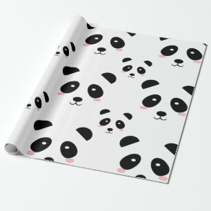 Cadeau papier d'emballage panda mignon