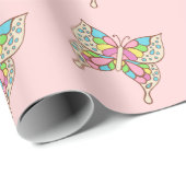 Cadeau Papier d'emballage Papillon (Coin rond)