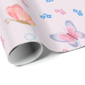 Cadeau Papier d'emballage papillon (Coin rond)