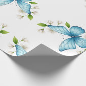 Cadeau Papier d'emballage papillon bleu (Coin)