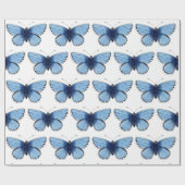 Cadeau Papier d'emballage - Papillon bleu (Plat)