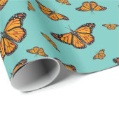 Cadeau Papier d'emballage papillon monarque (Coin rond)