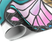 Cadeau Papier d'emballage papillon pour enfants (Coin rond)